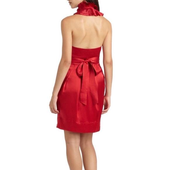 BCBGMAXAZRIA Woven Cotton Ruffle Halter‎ Party Dress Sz 2 - Picture 14 of 14